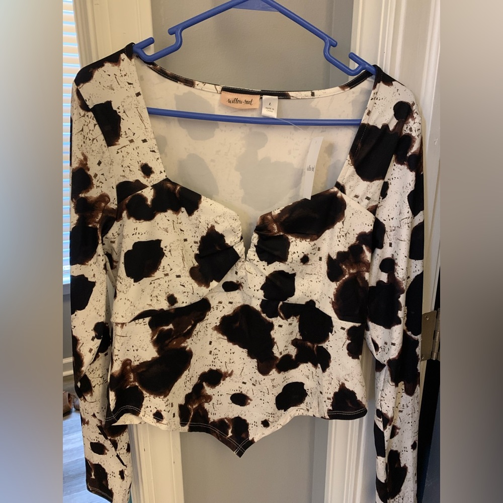 Willow and Root cow print top